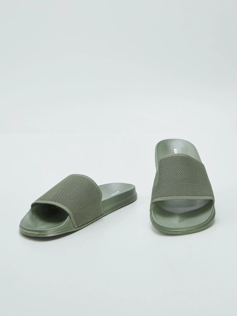 Sandales en tissu ajouré   Kaki