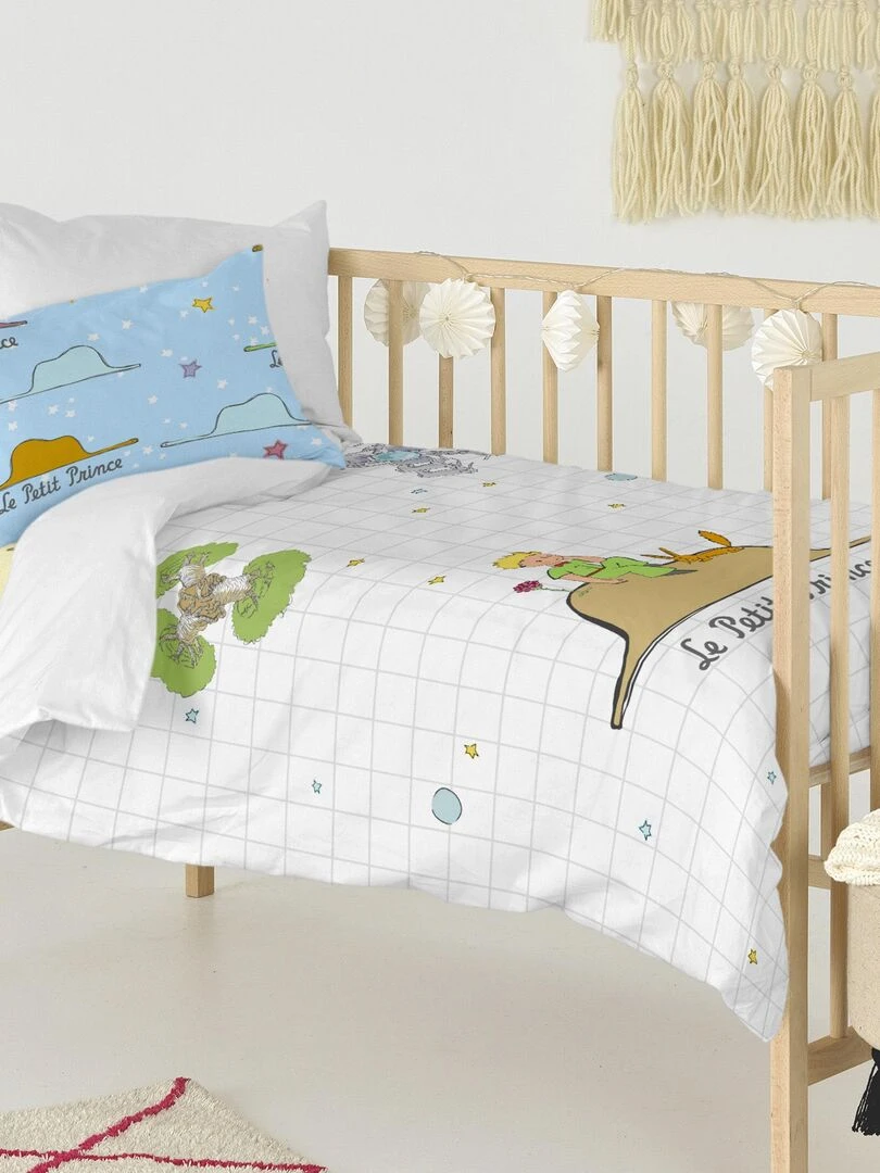 Parure housse de couette 2 pièces Imagination "Happyfriday" Blanc