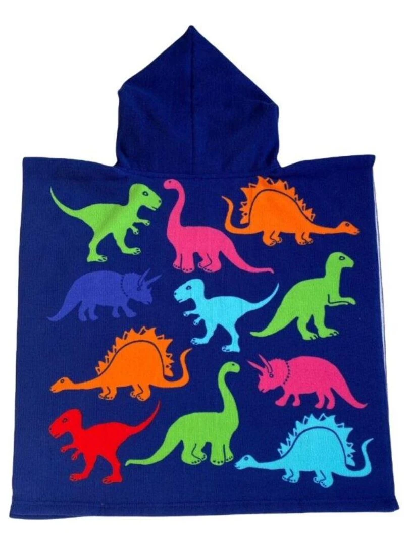 Poncho de bain microfibre Dino 60x120 250 g/m² Bleu marine
