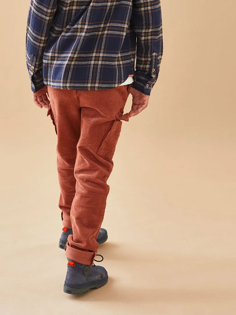 Pantalon cargo velours côtelé  caramel   Noukie's   Marron