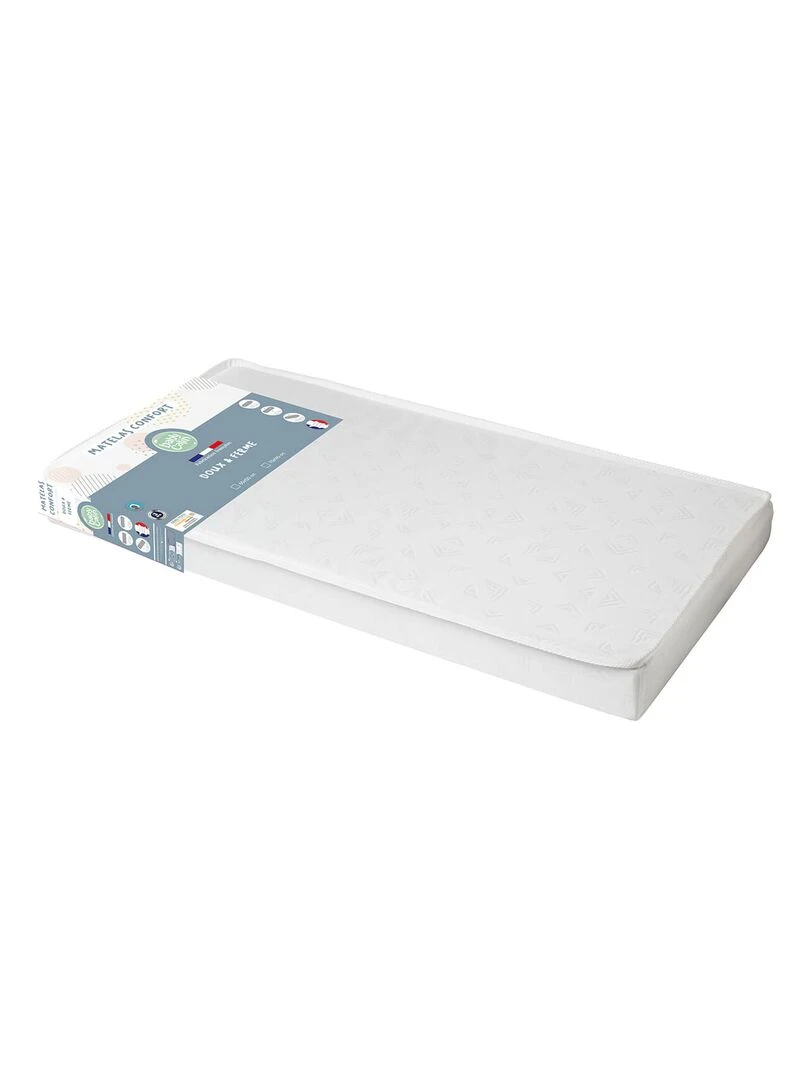 Matelas lit confort 60x120 cm   24kg/m3   Blanc