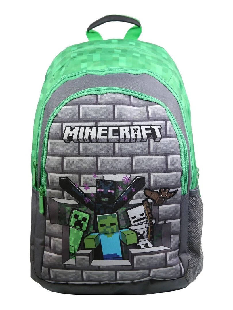 Sac à dos 2 compartiments Minecraft Jeu Vidéo Gris Bagtrotter Gris