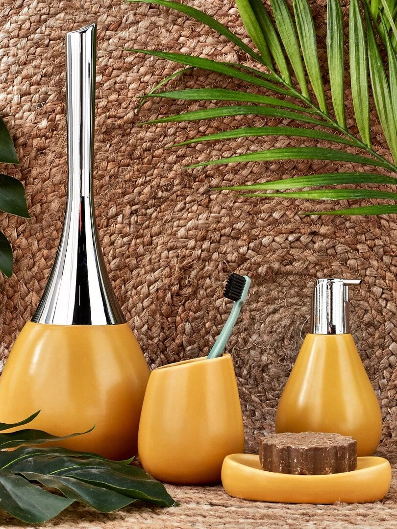 Guy Levasseur Brosse wc en porcelaine jaune curry Jaune