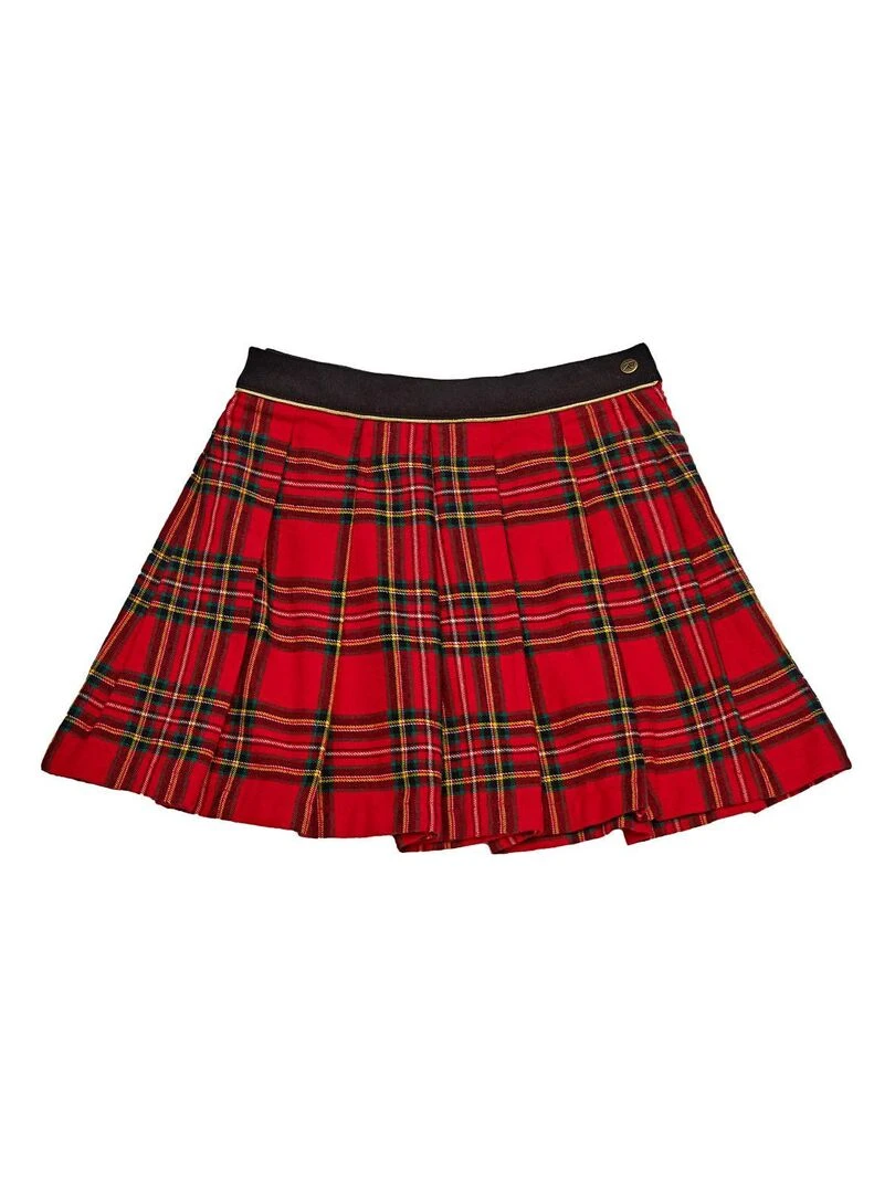 Jupe Écossaise Fille  Laine Carrx Tartan Rouge  LONDON   'LA FAUTE A VOLTAIRE'   Rouge