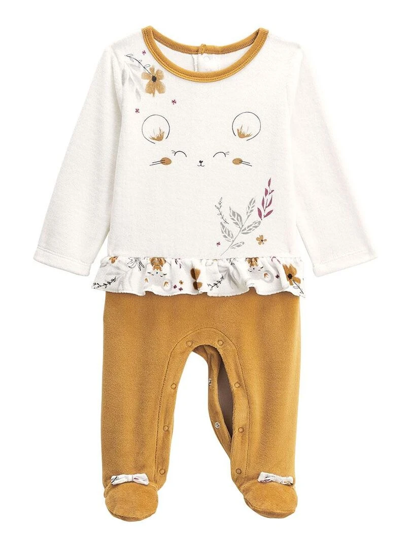 Pyjama bébé en velours Charlie   Moutarde