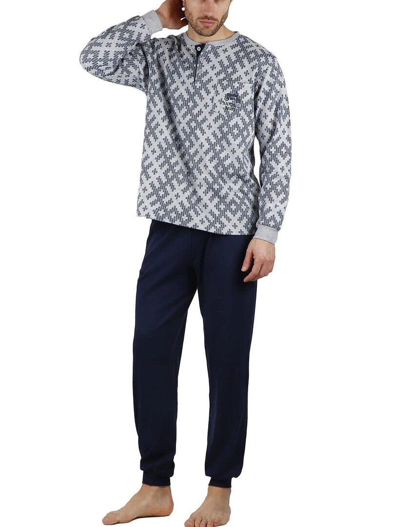 Pyjama pantalon et haut Jacquard Racing Antonio Miro Gris