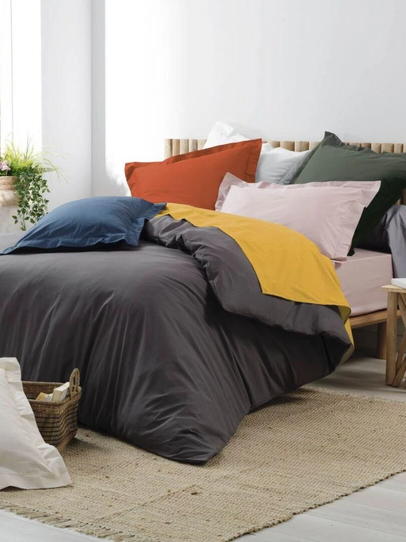 Drap housse Percaline sauge   Vert kaki clair