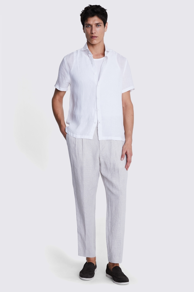 Cotton Linen Camel Stripe Shirt   Buy Online at Moss