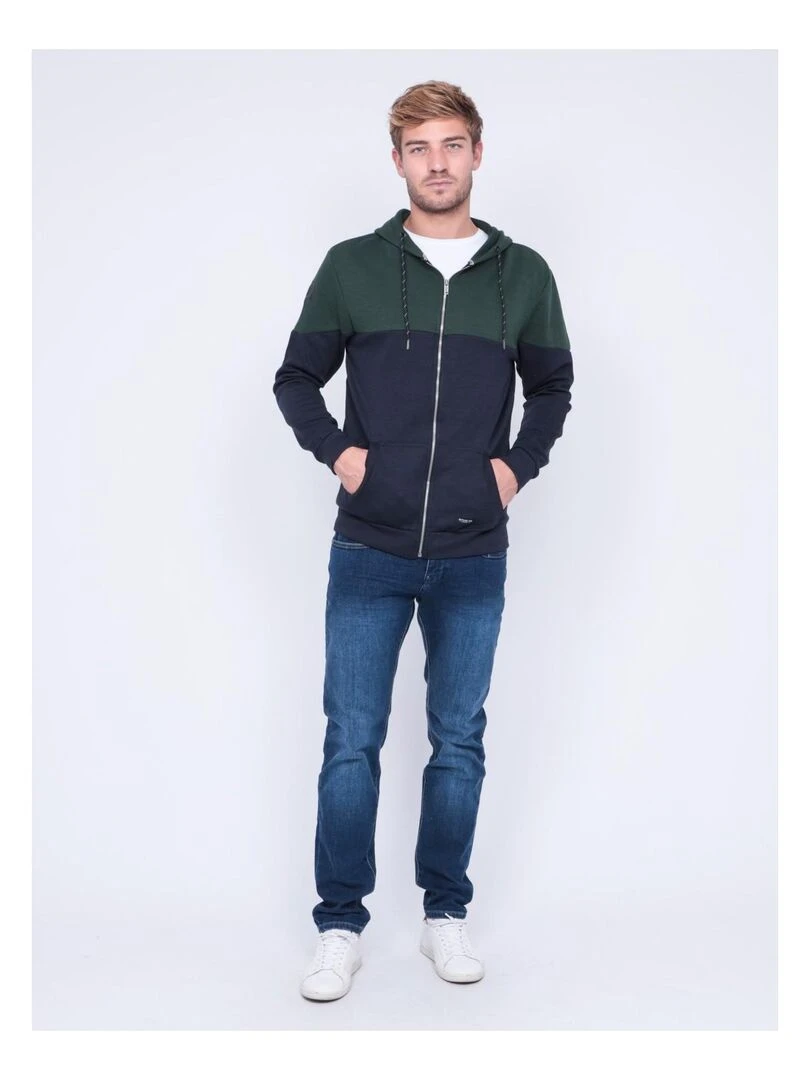 Sweat zippé capuche WICKER   Vert