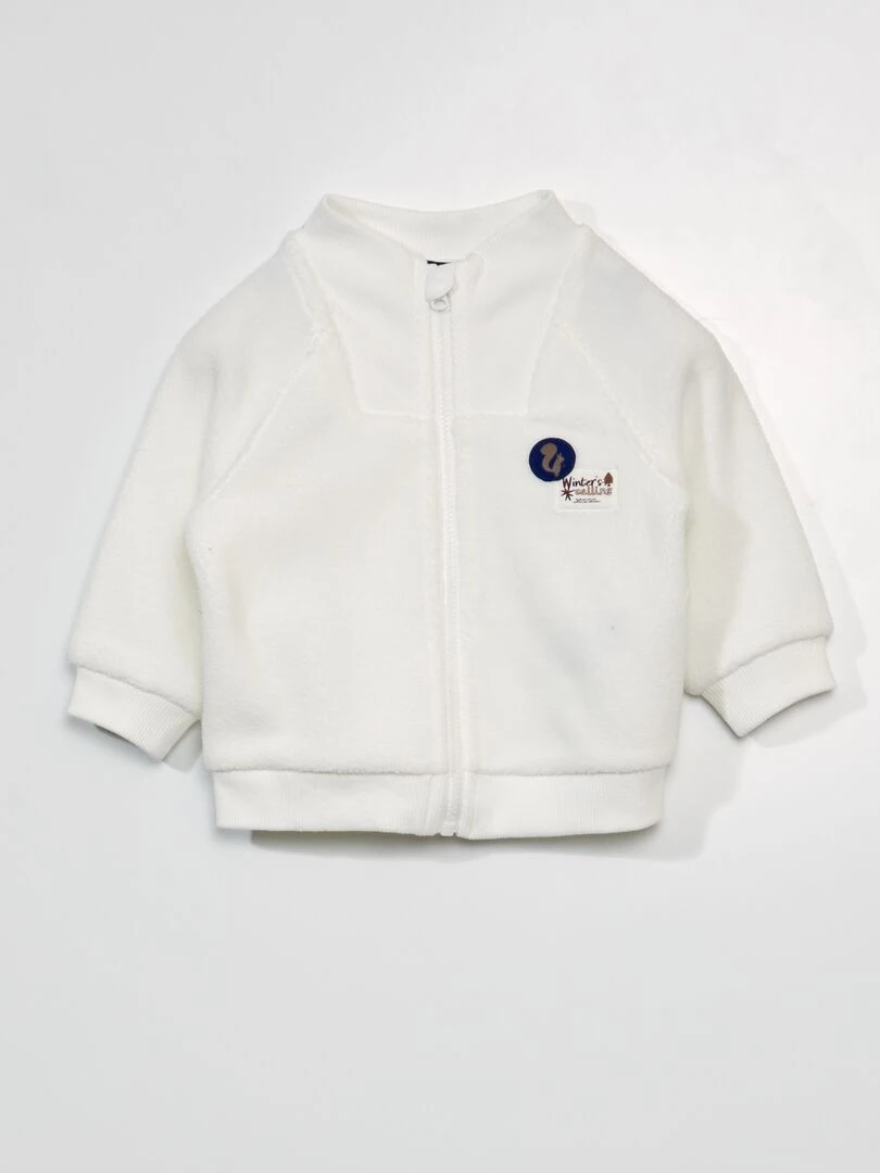 Sweat zippé en sherpa Blanc