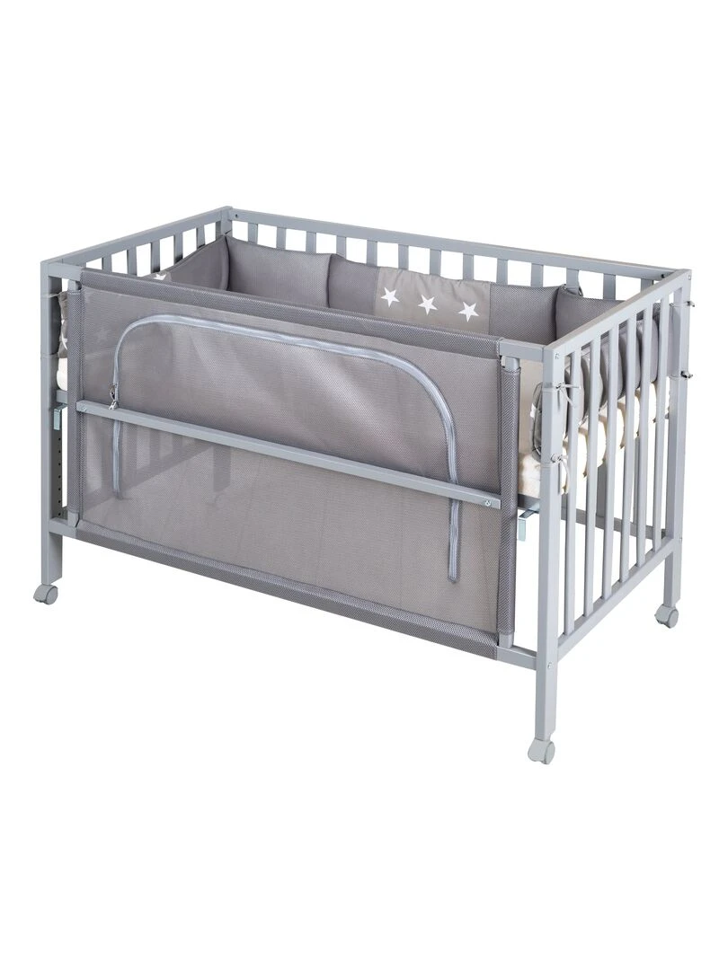 ROBA Lit cododo "safe asleep®" 60 x 120 cm – avec accessoires "Little Stars"   Gris