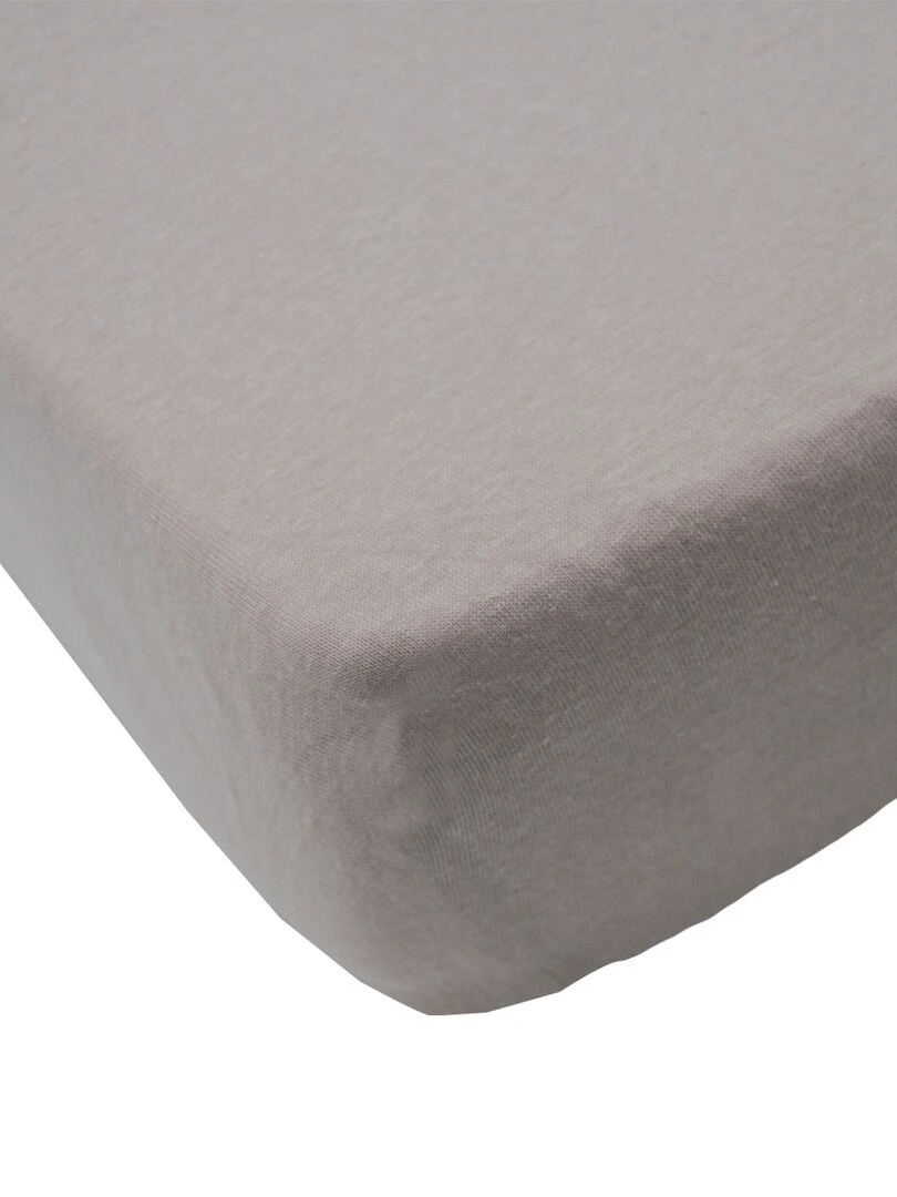 Drap housse uni 70x140 cm   Taupe   Gris taupe