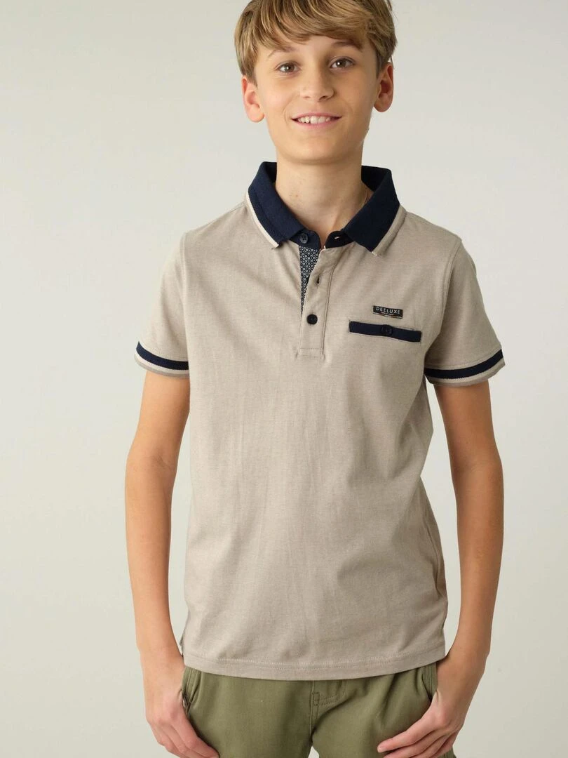 Polo en coton pour garçon 'Deeluxe' Vert foncé
