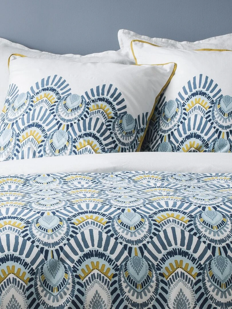 Parure de lit imprimée 100% coton OCELLUS Blanc