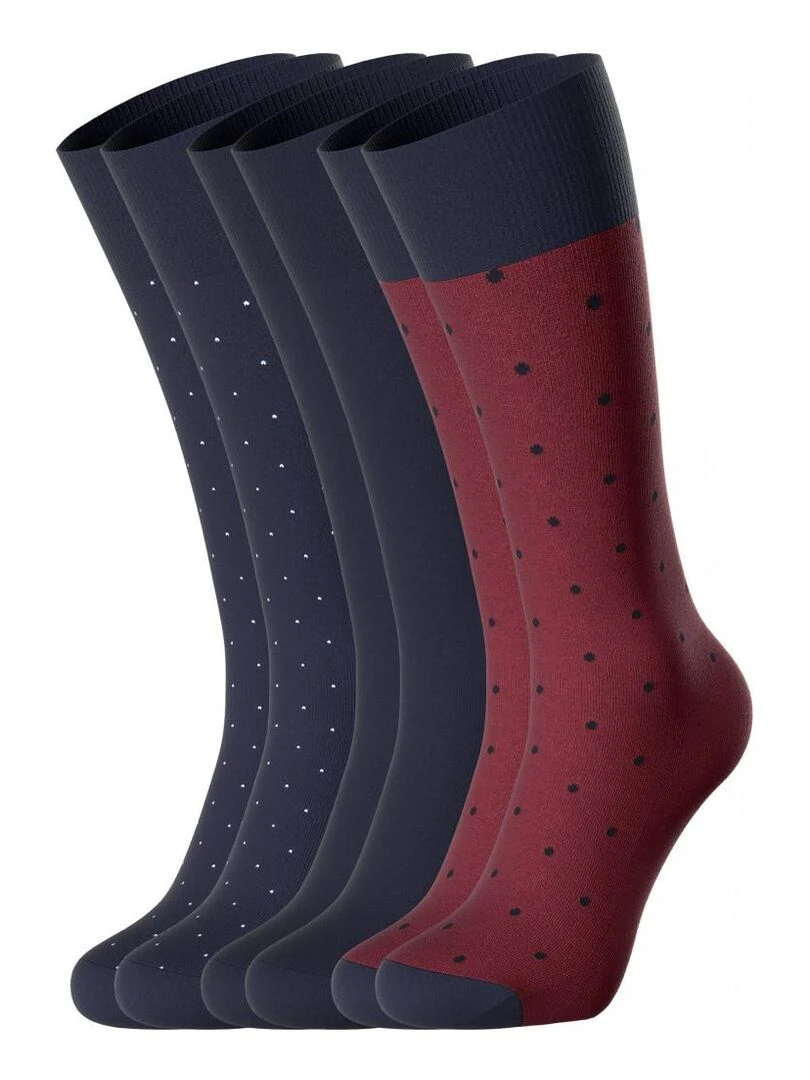 Impetus Pack de 3 paires de chaussettes mi hautes unie et à pois Bleu