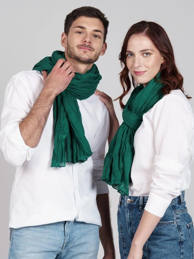 Chèche coton Uni Vert sapin