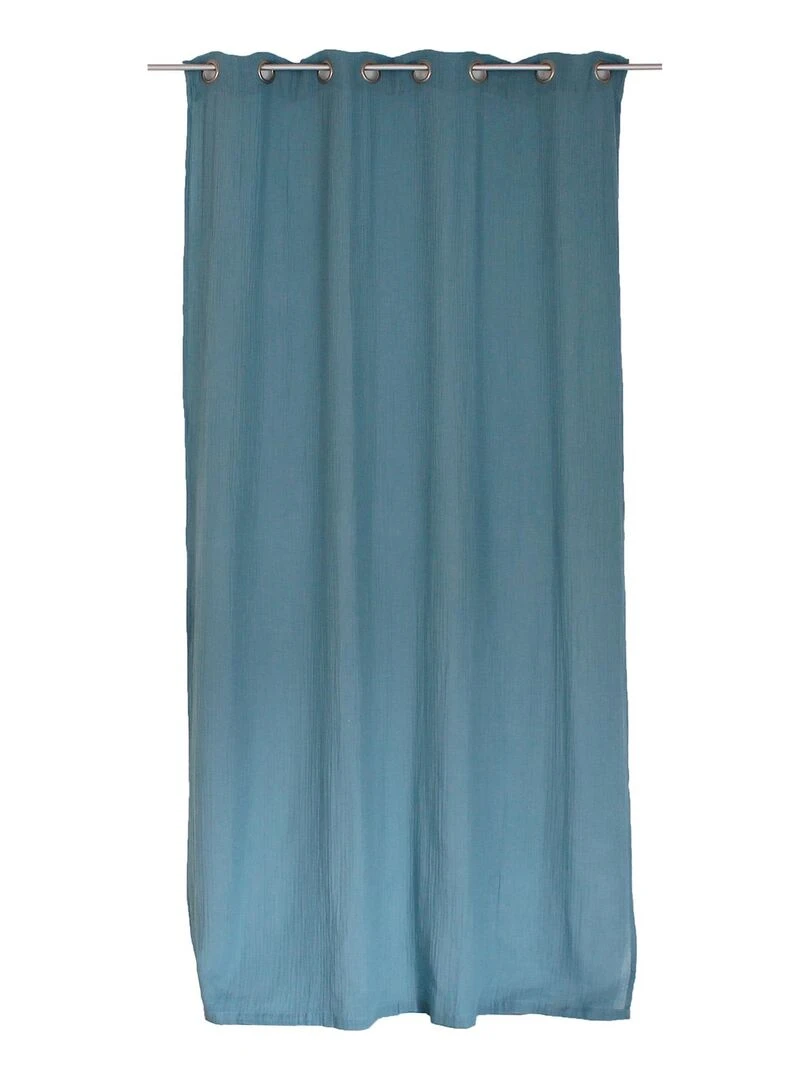 Rideau tamisant en gaze de coton Bleu azur