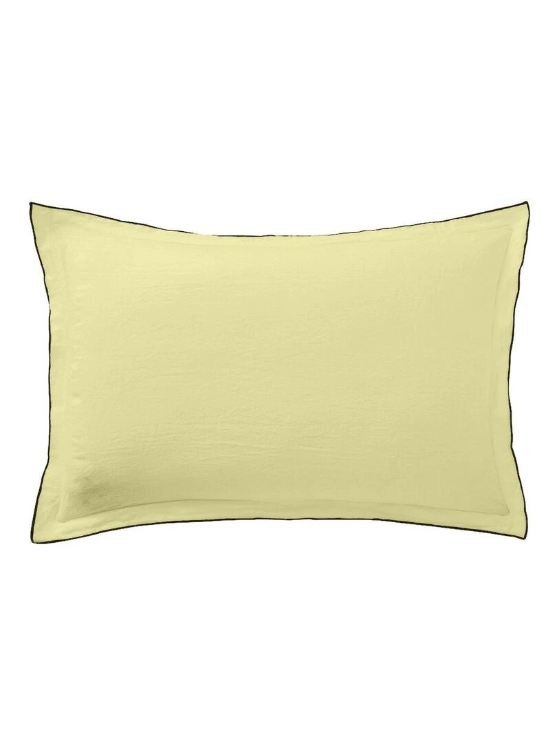 Lot 2 taies d'oreiller en lin Français   lin lavé   Jaune