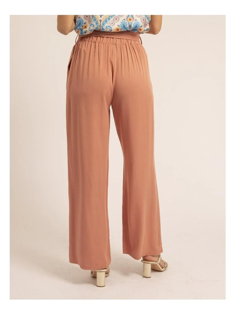 Pantalon fluide ESTEBIA Orange corail