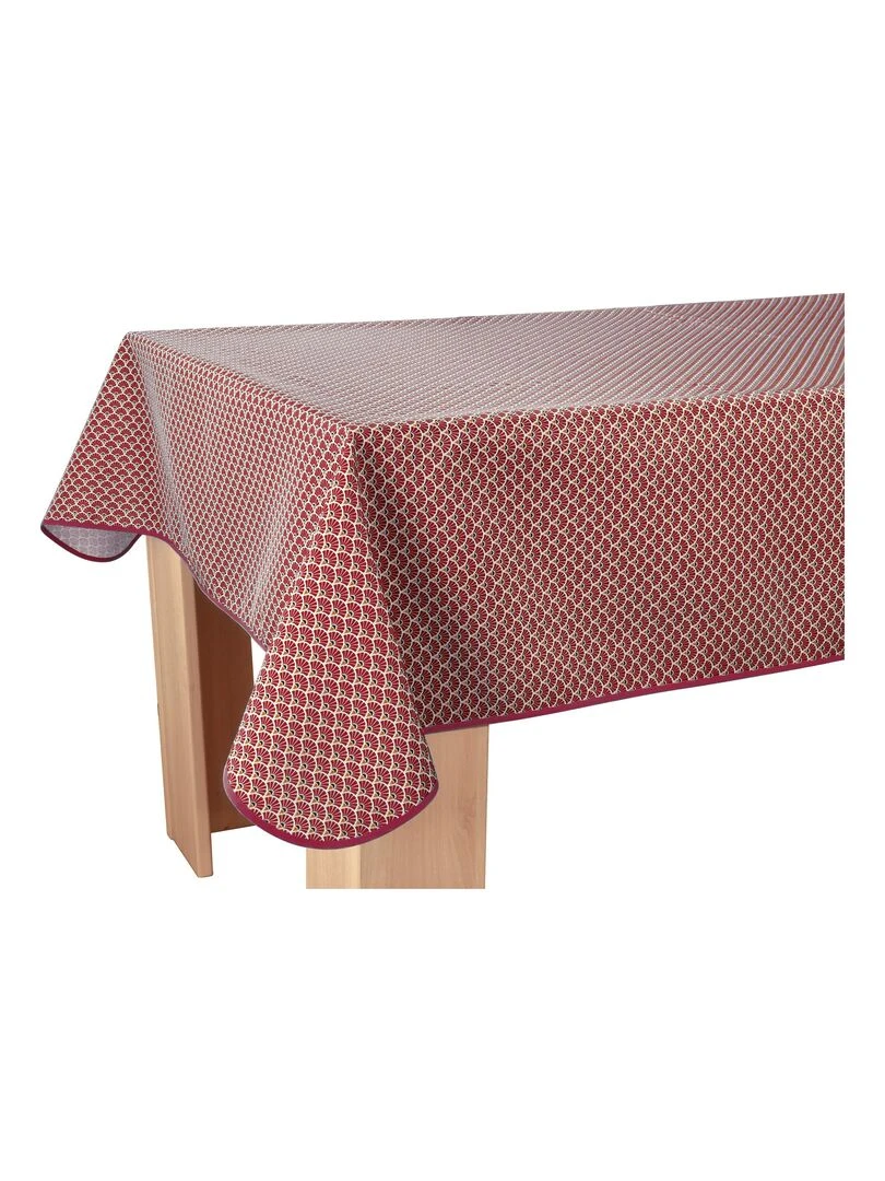 Nappe Anti taches Paon bordeaux   Carrée 150 x 150 cm   Rouge bordeaux