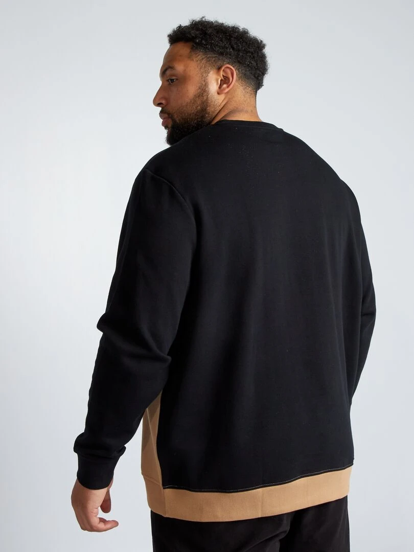 Sweat en molleton col rond   Beige