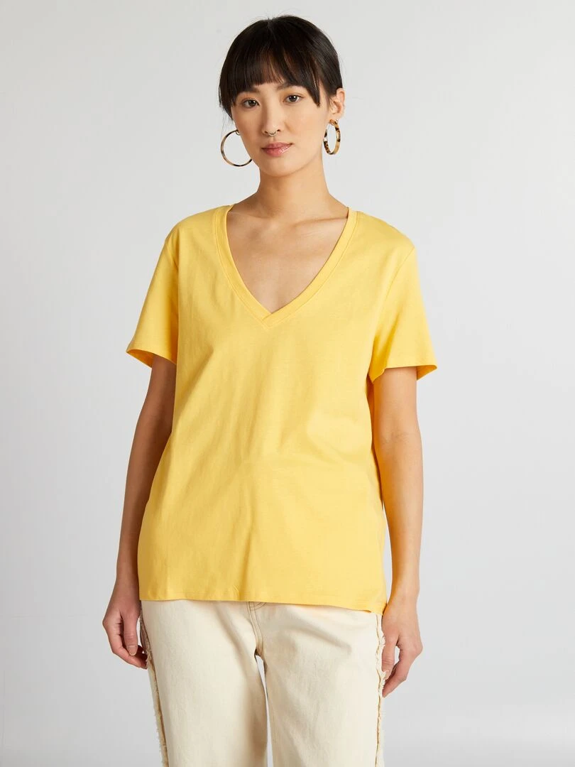 T shirt basique   Jaune