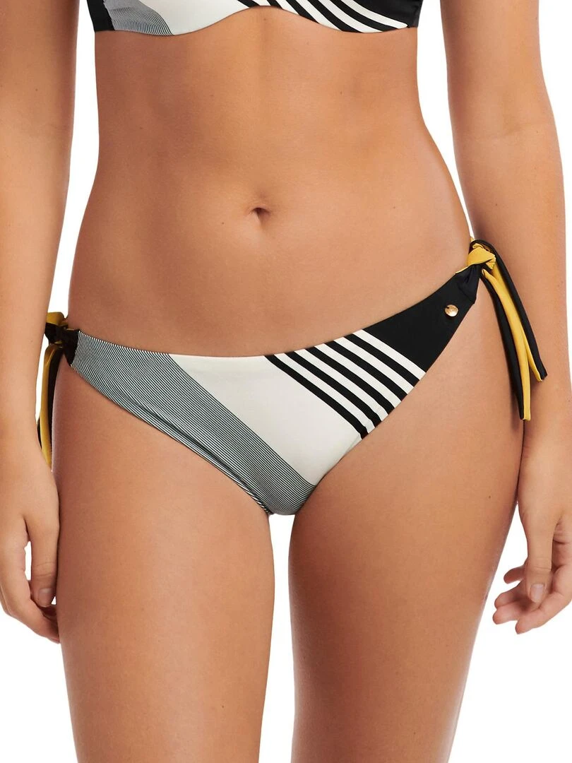 Bas maillot slip de bain à nouettes Quinby Noir