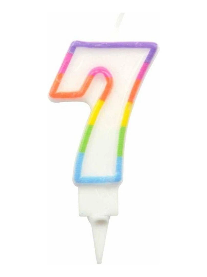 Bougie d anniversaire chiffre 7 Blanc