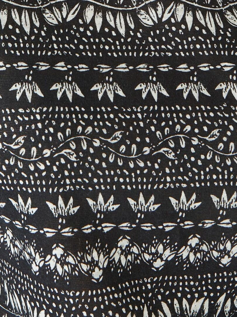 Tee shirt détails fantaisie mélange lin  manches courtes    Damart   Noir Blanc