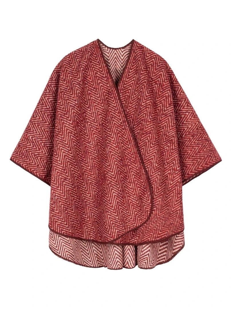 Poncho Réversible Karya Fabriqué en France Bordeaux