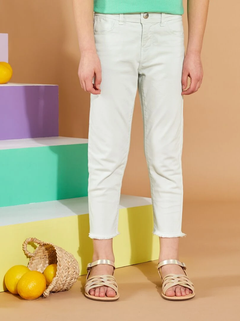 Pantacourt skinny à taille haute Bleu pastel
