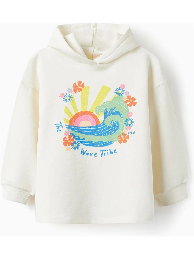 Pull en coton à capuche pour fille 'Wave Tribe' THE WAVE TRIBE Beige clair