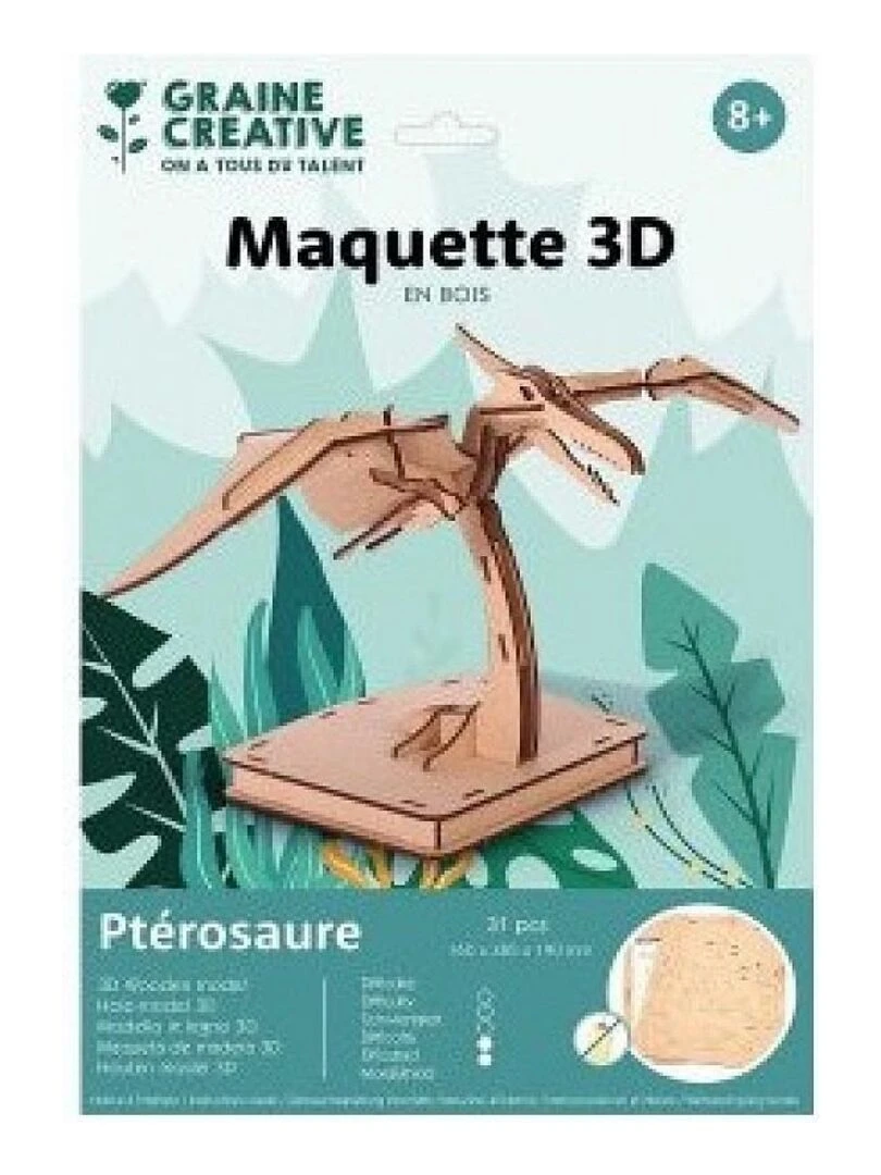 Maquette en bois 3D Pterosaure N/A