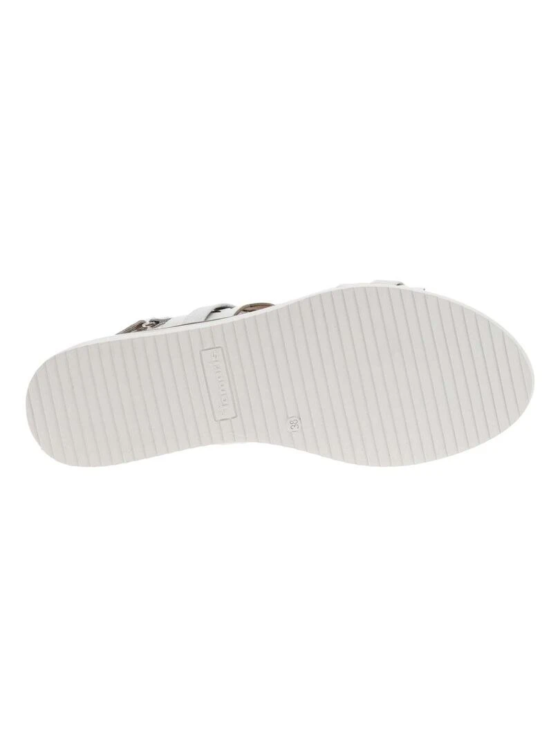 TAMARIS   Nu pieds cuir talon semi compensée   Blanc