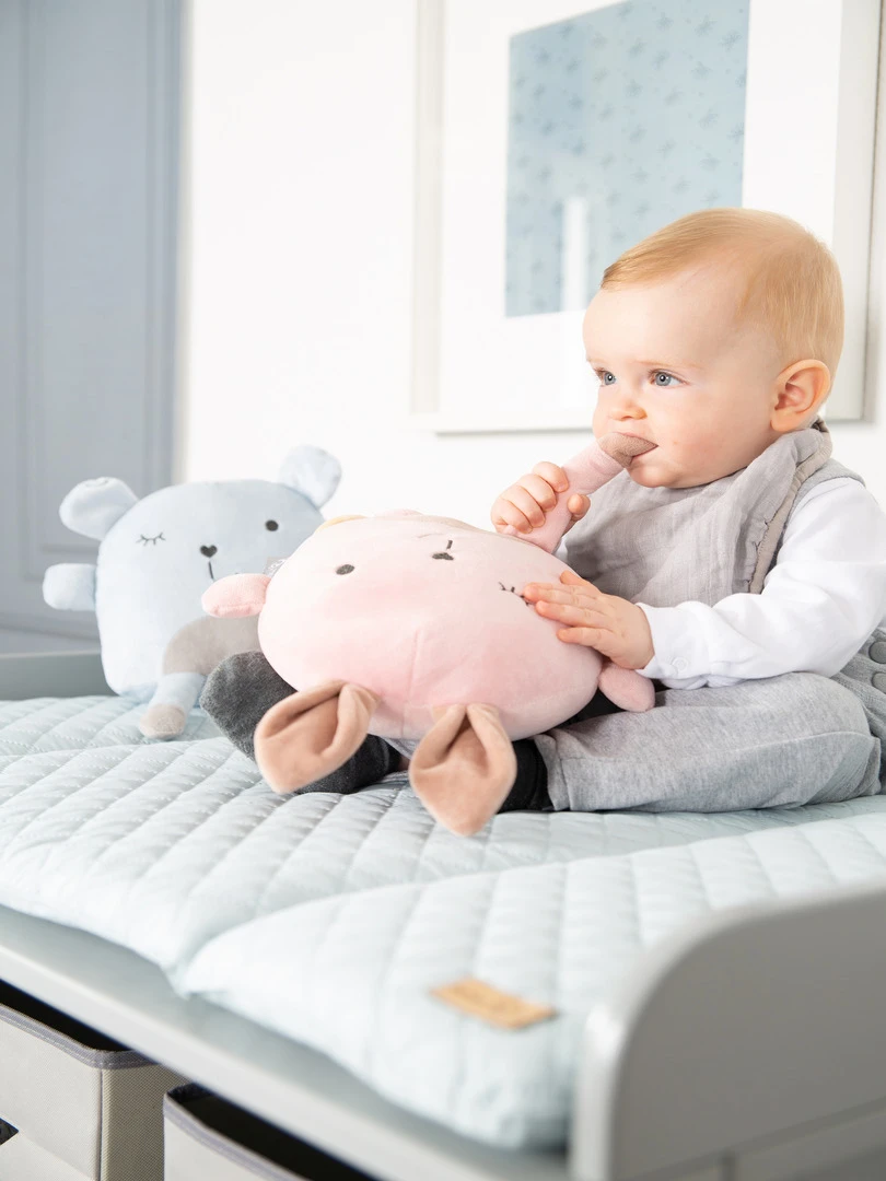 ROBA Matelas À Langer "roba Style" Avec Visage D'ours   85x75   Bleu Clair   Bleu clair