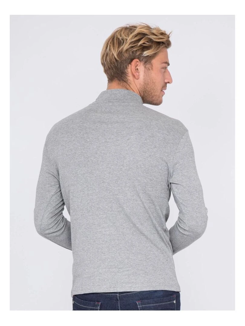 Sous pull pur coton WAREN Gris chiné