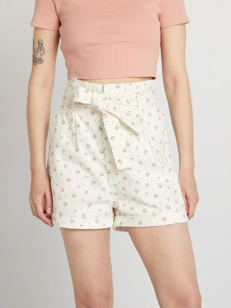 Short en twill Blanc