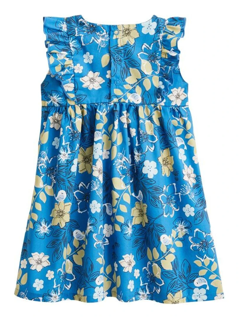 Robe bébé en popeline Flora   Bleu