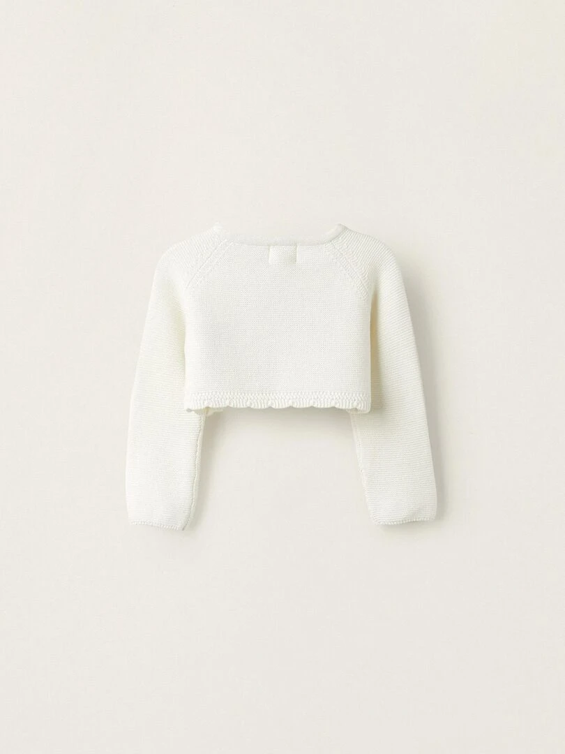 Gilet en Maille Boléro pour Nouveau Né BROTHERS&SISTERS Blanc