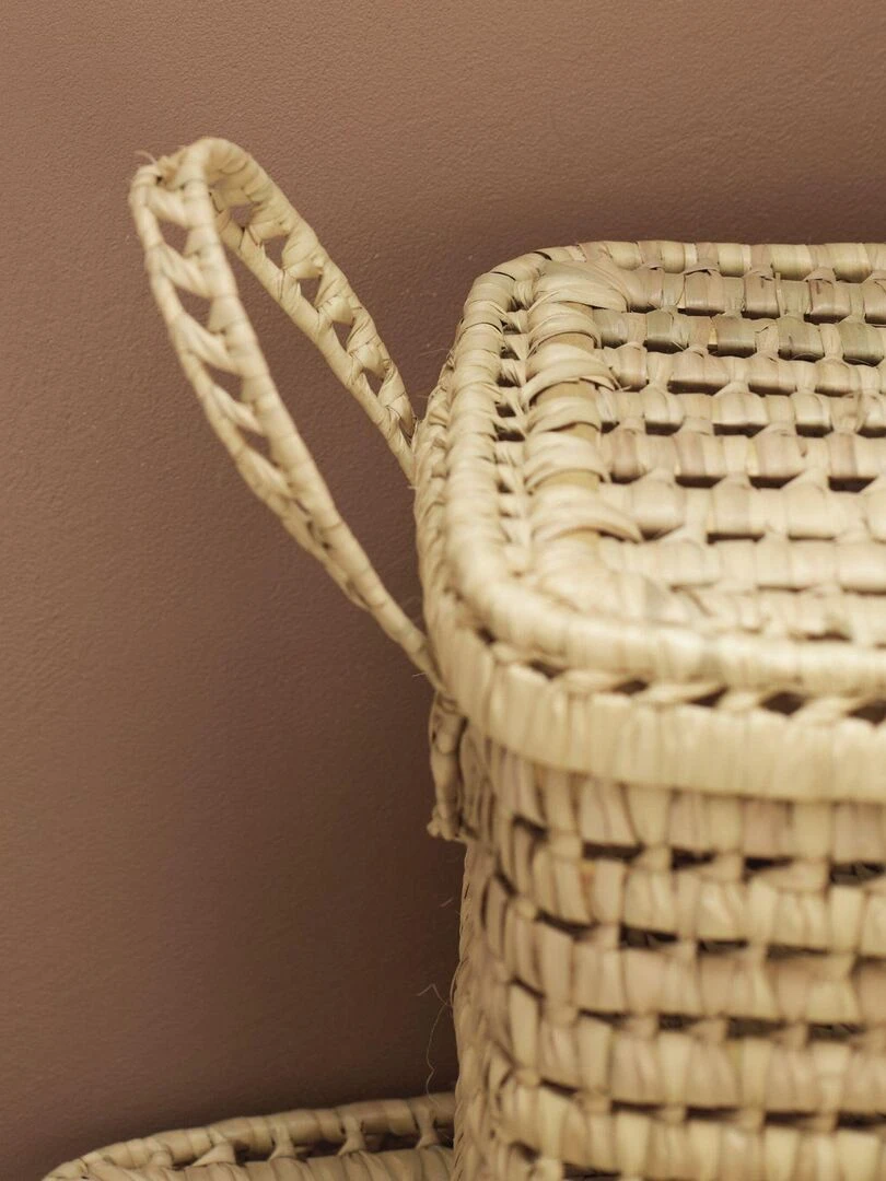 Malle de rangement feuille de palmier Beige clair