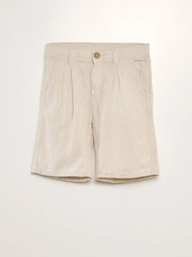 Bermuda chino en lin Beige