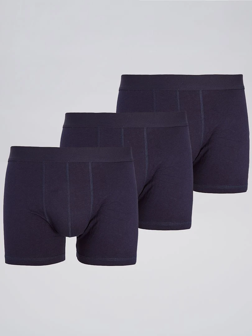 Lot de 3 boxers unis marine