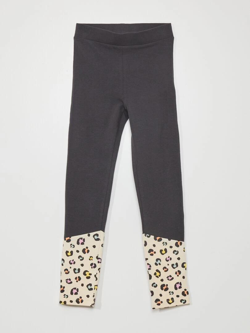 Legging en jersey avec bas léopard Noir/léopard