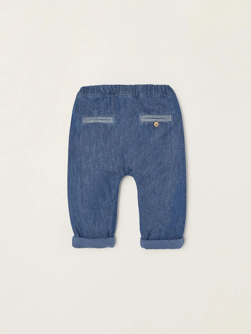 Jean avec Doublure en Jersey Nouveau Né ESSENTIALS LINE Bleu