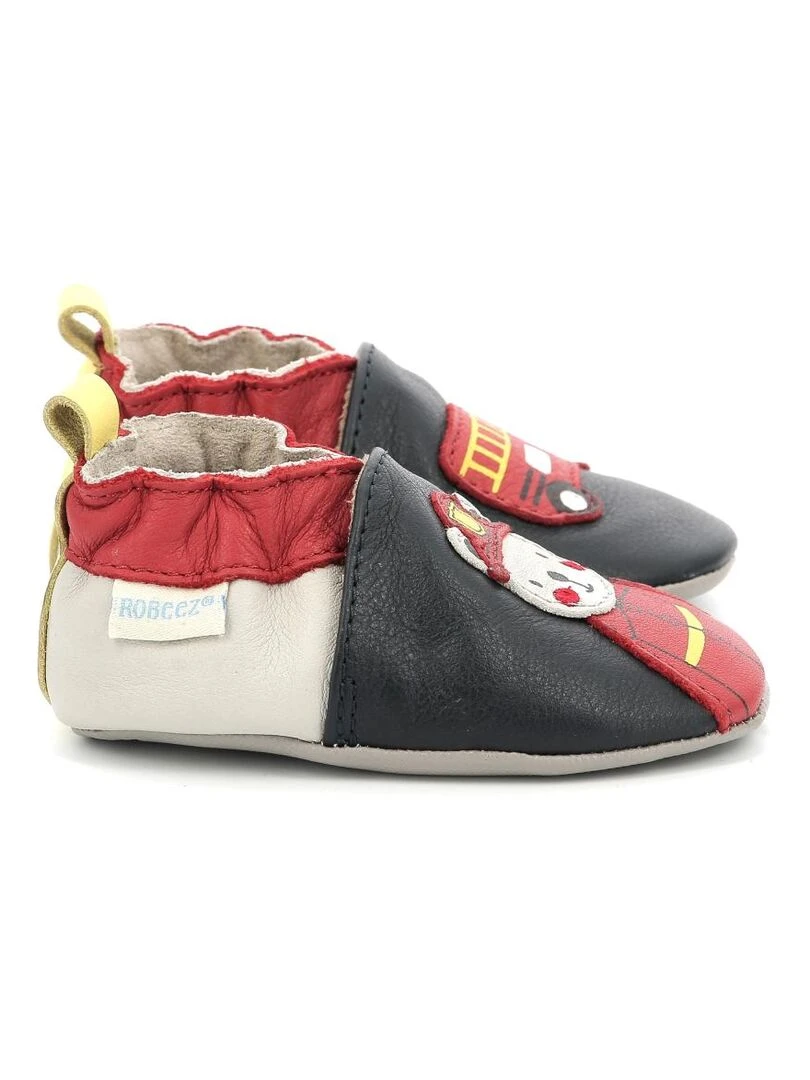 Chaussons Cuir Fireman Plg Bleu marine