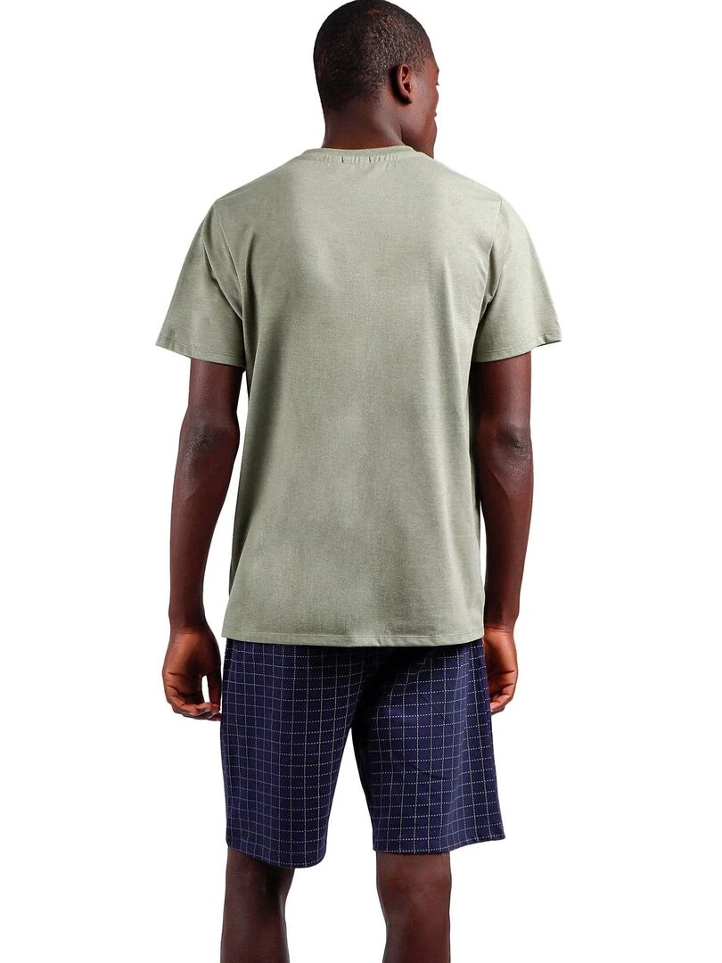 Pyjama short t shirt Road Kaki