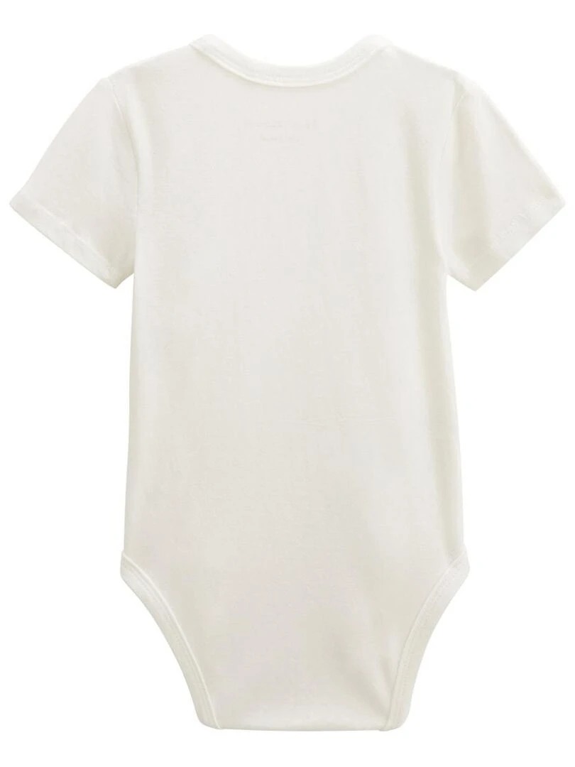 Lot de 2 bodies bébé manches courtes ouverture croisée Yao   Ecru