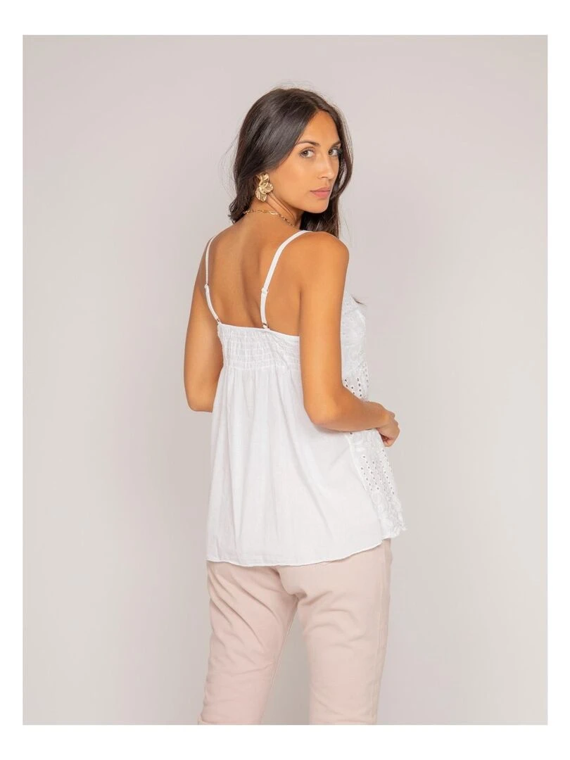 Top broderies anglaises FEVE Blanc