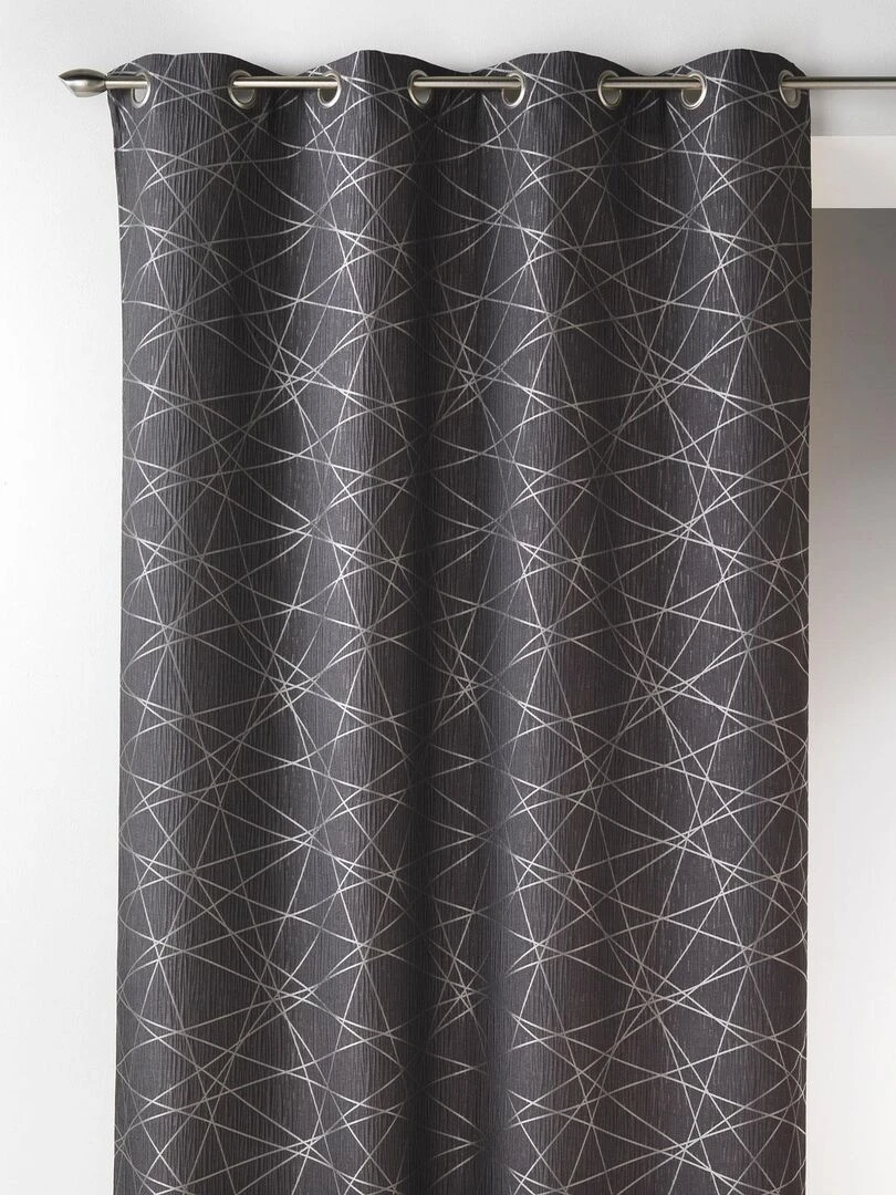 Rideau en Jacquard à Imprimés Design Gris clair