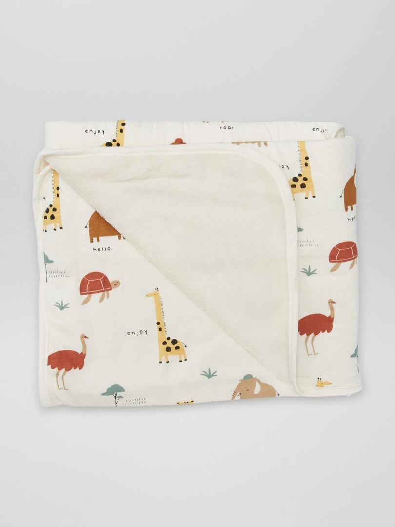 Couverture en jersey et polaire   Beige